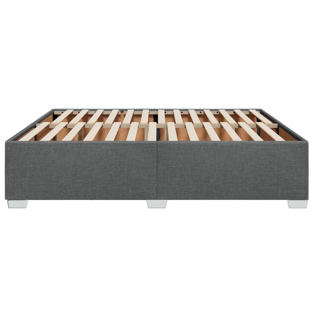 vidaXL Cadre de lit sans matelas gris foncé 200x200 cm tissu - 4