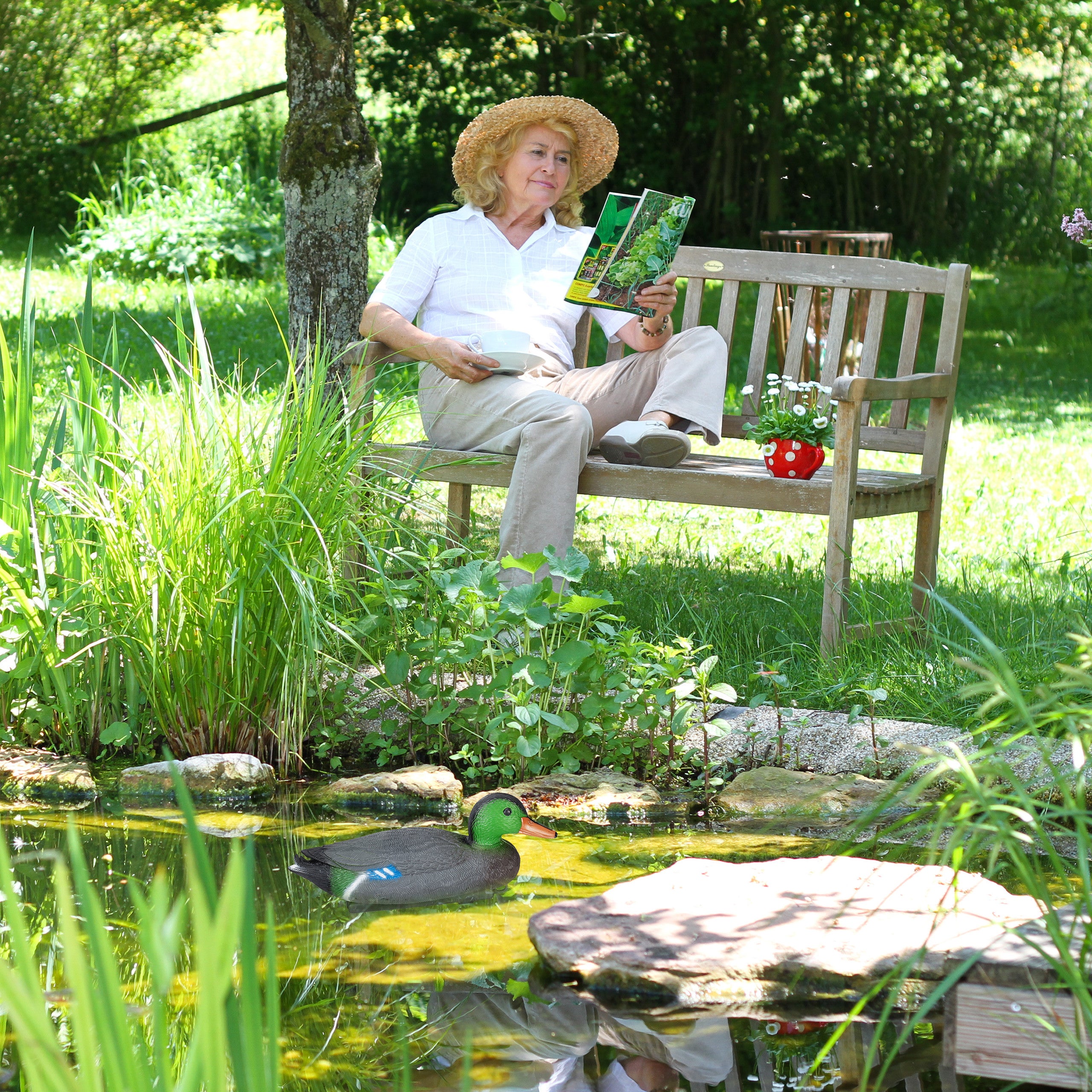 Set da 10 Anatre da Stagno, Galleggiante, in Plastica, Resistente alle Intemperie, Decorazione da Giardino, Colorato - 3