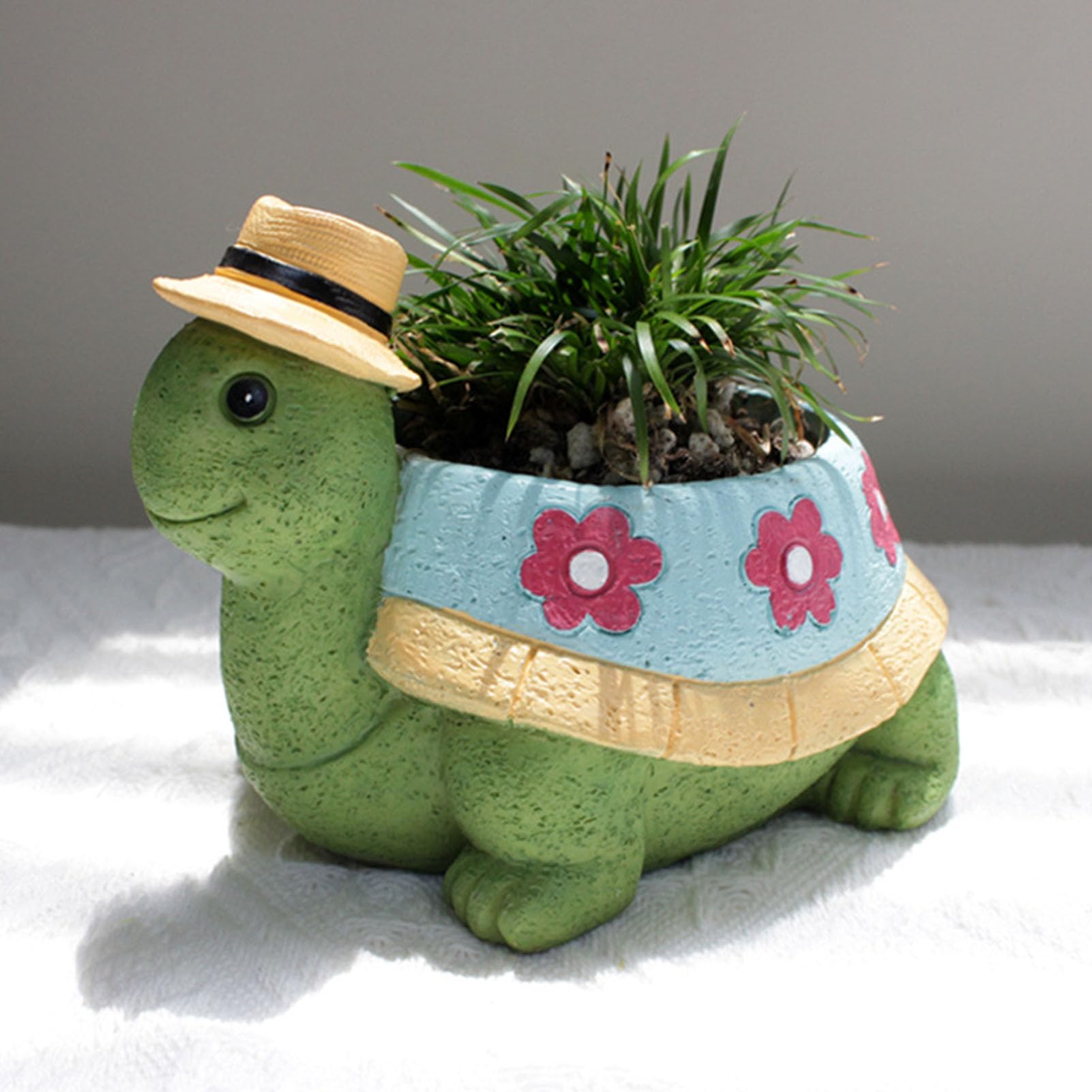 Pot de fleurs décoratif en forme de tortue, mignon, animal, paysage, pot de fleurs en résine, pot succulent pour décoration de jardin, patio extérieur - 9