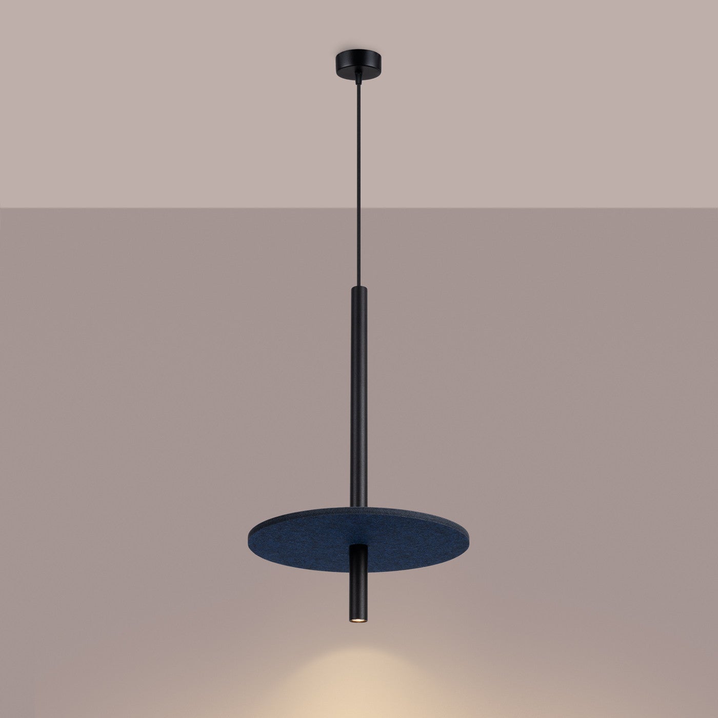 Lampa sufitowa filcowy krążek FELTRO granatowo-czarna 1xG9x8W filc wym:126x30x30cm IP20 Sollux Lighting - 4