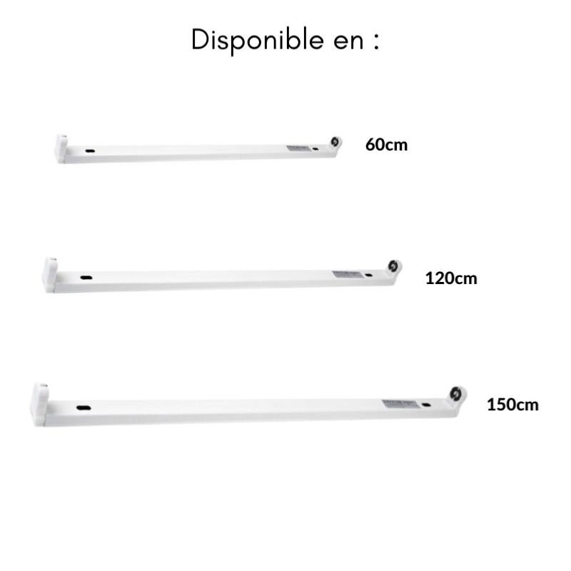 Support Simple pour Tube LED T8 60cm IP20 - SILUMEN | Leroy Merlin