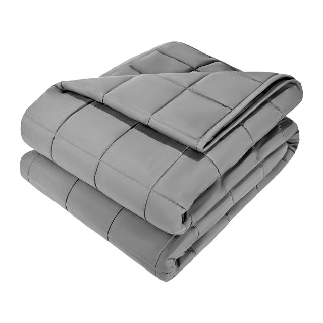 Cobertor ponderado SucceBuy, 11,5 kg, 152 x 203 cm, respirável com contas de vidro, adequado para pessoas com peso entre 113 e 140 kg, cinzento