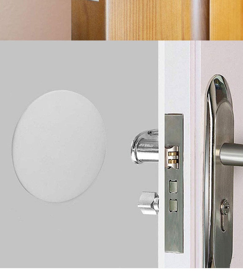 lot de 12 Mur Protecteurs Poignée de porte garde tampon Bouchon Stop Pare-chocs 40mm diamètre du papier peint - amortisseur de choc Blanc - 3