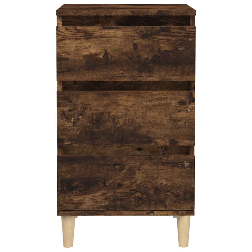 vidaXL Table de chevet chêne fumé 40x35x70 cm bois d'ingénierie - 6