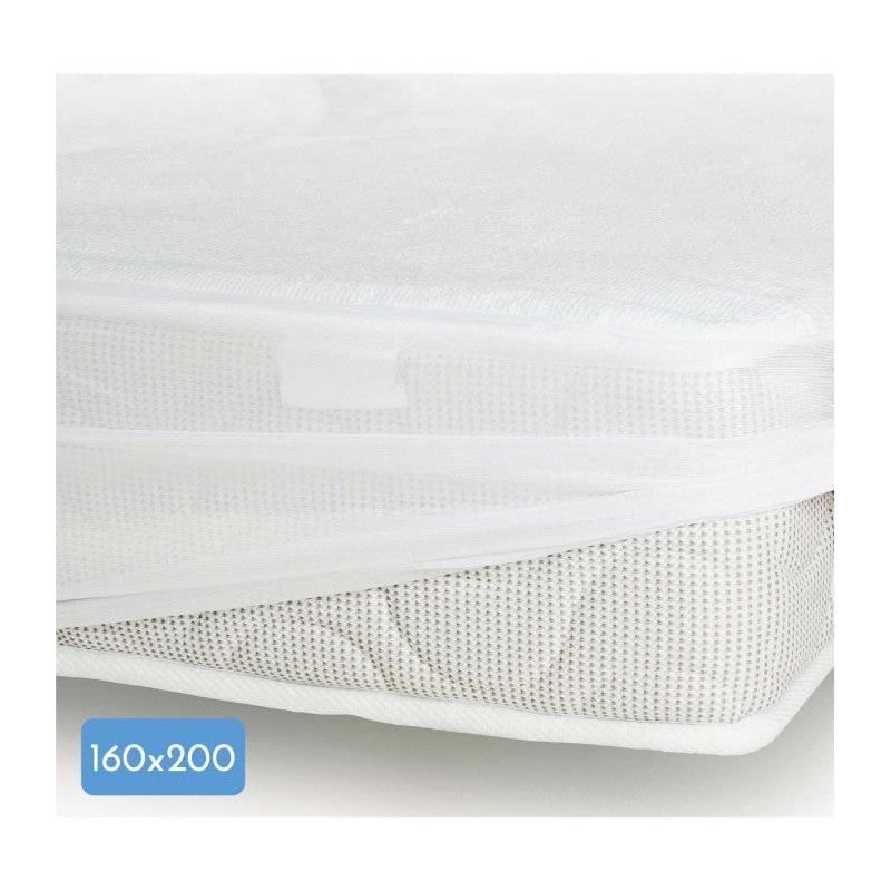 Ochraniacz na materac Lovely Home bawełna naturalna 170 g/m² 160 x 200 cm biały