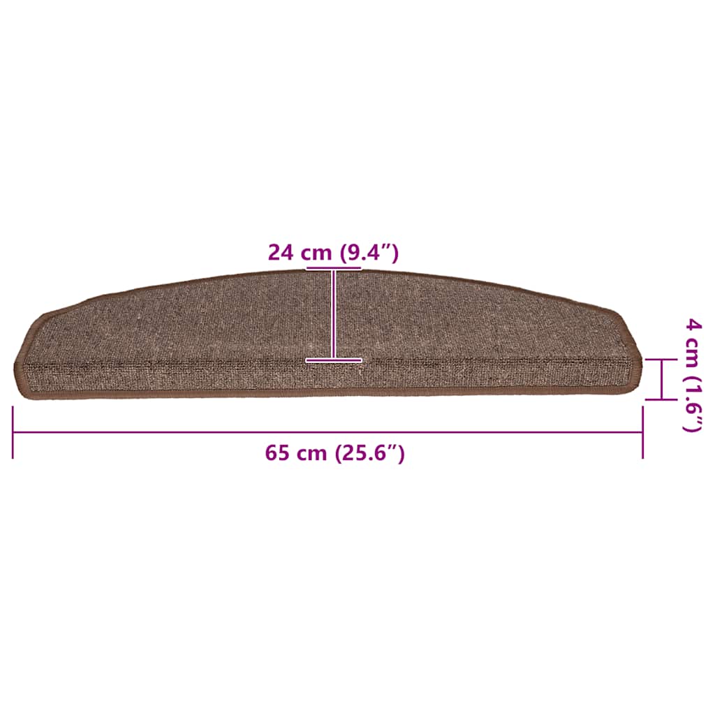 Tapis d'escalier 20 pcs | Paillasson d'escalier | Tapis de marche marron café 65x24x4 cm CFW529436 - 8