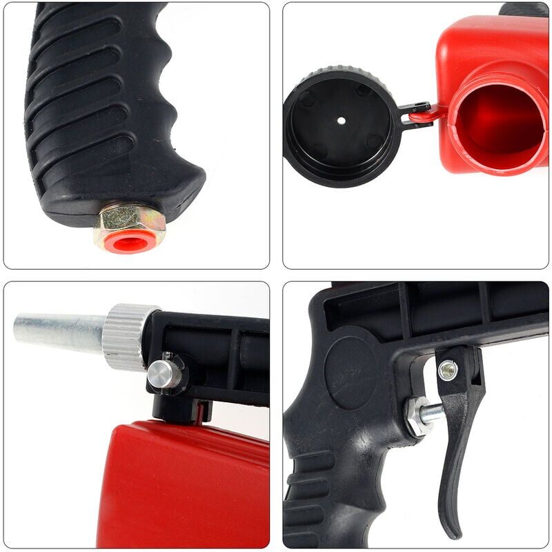 Pistolet de sablage pneumatique à Air Portable 90psi, Machine de sablage à main légère en Aluminium, outil réglable par gravité - 3