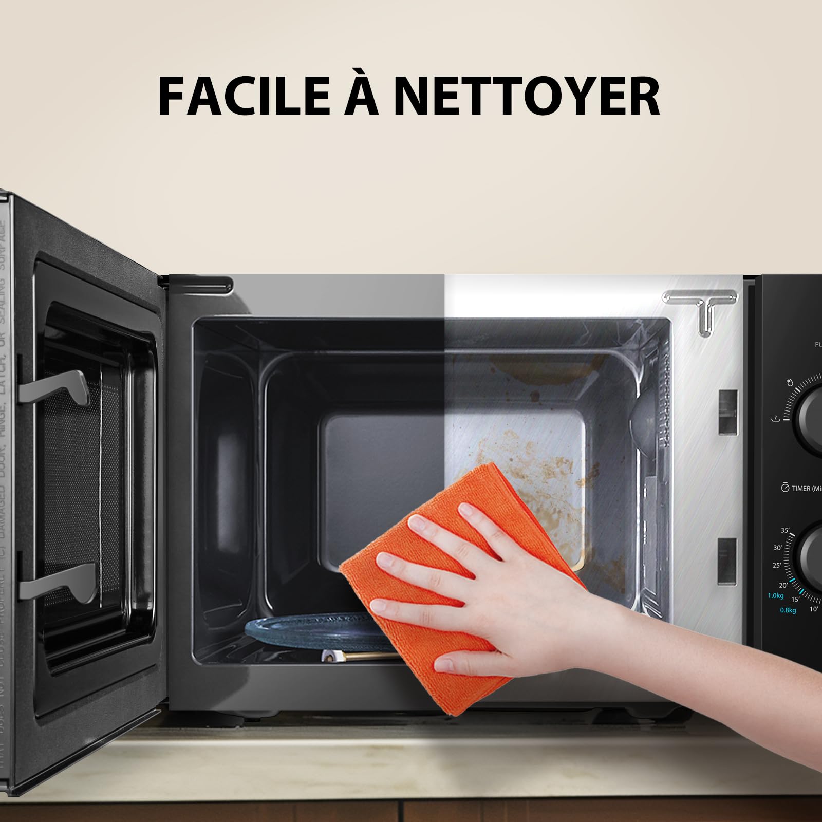 Micro-ondes pose libre - TOSHIBA - MW2-MM20P(BK) - Noir - 20L - 800W - 8