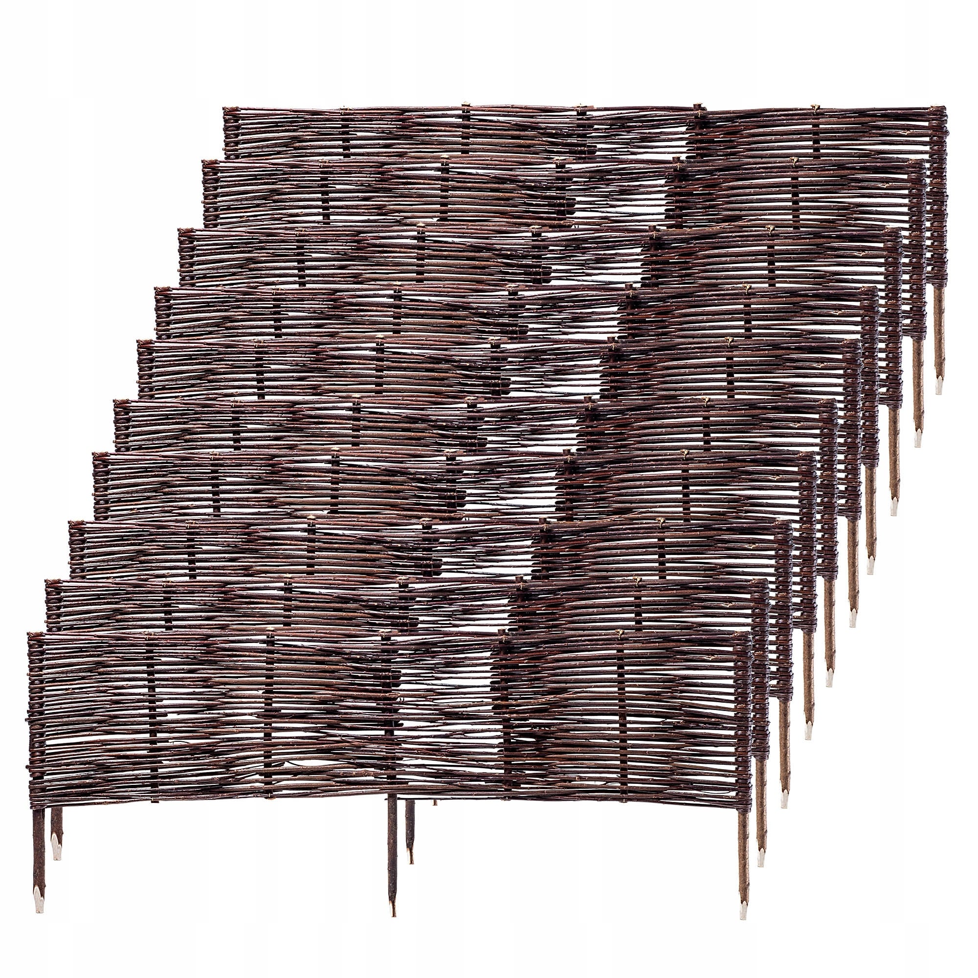 PALISADA OGRODOWA WIKLINOWA OBRZEŻE TRAWNIKOWE PŁOTEK 100x40cm ZESTAW 10szt