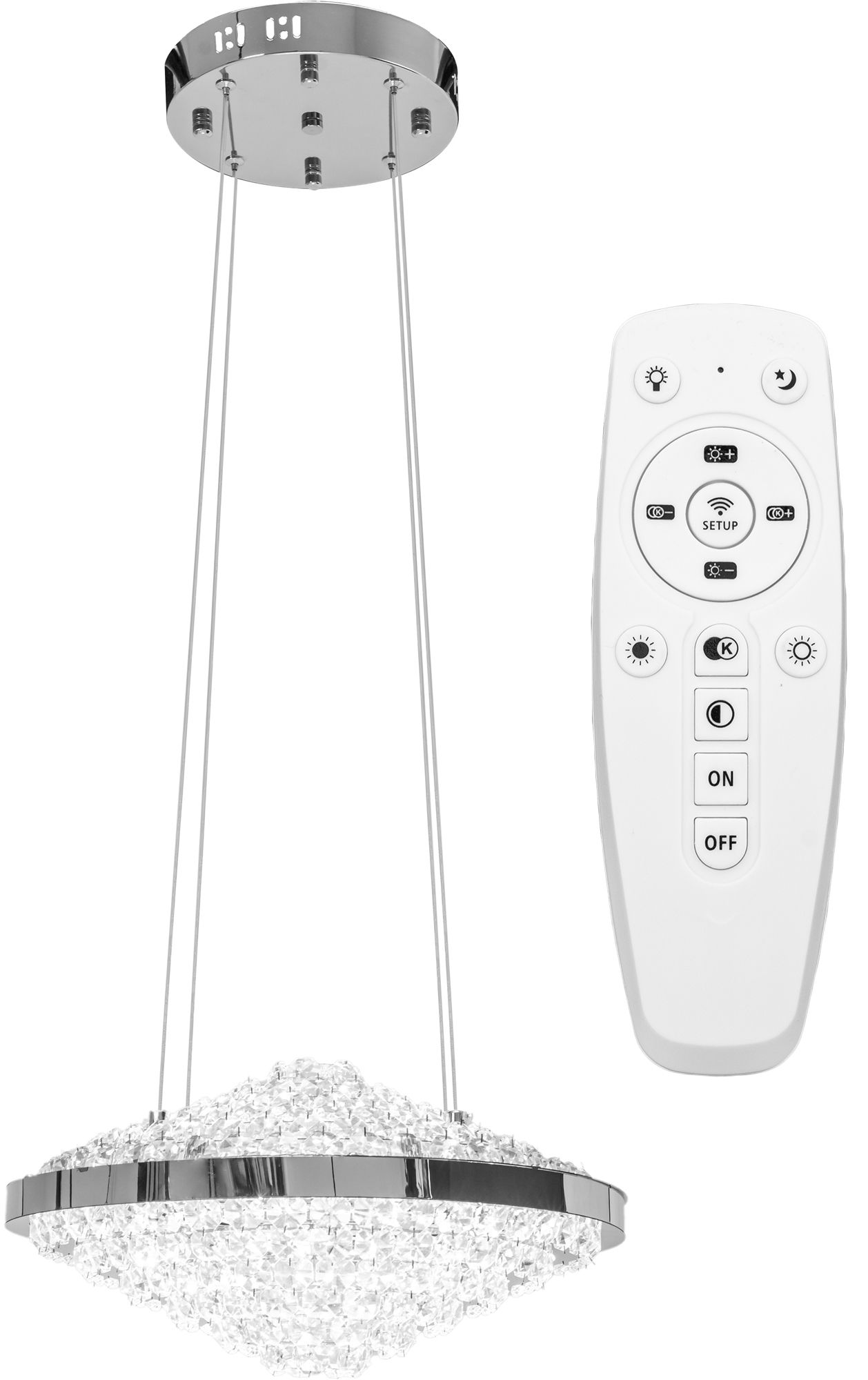Lampa Sufitowa Wisząca Kryształowa Toolight App774-1Cp Szary
