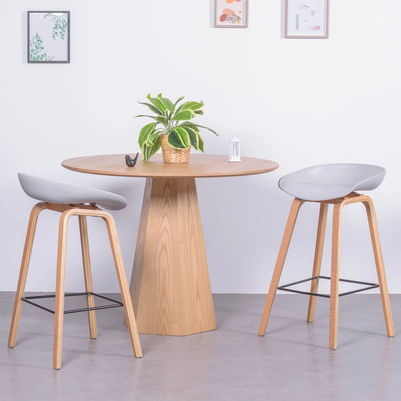 Tabouret nordique pieds en bois de hêtre (63cm) - Daxer - 3