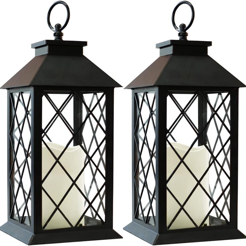 Latarnie solarne LED – energooszczędne oświetlenie zewnętrzne, żółte migające światło – do ogrodu lub na taras – wiszące (bez szkła)