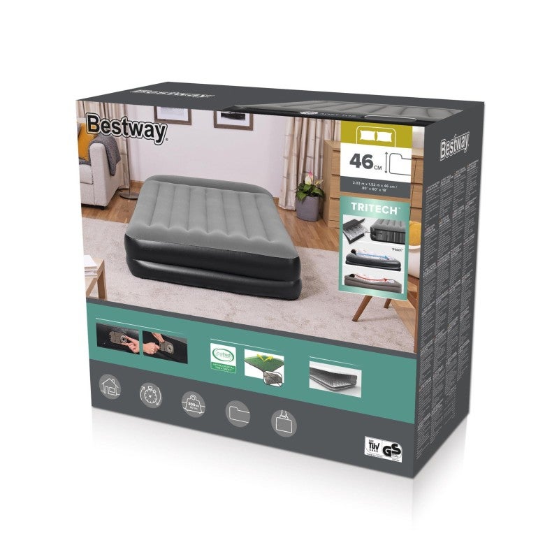 Bestway Matelas gonflable 2 personnes 203 x 152 x 46 cm avec pompe électrique intégrée coloris noir - 6