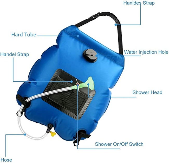 60L Doccia Solare Doccia Esterna Con Copertura Di Protezione Con Doccetta Doccia Da Campeggio Argento 92839000 60L Doccia Solare Doccia Esterna Con Copertura Di Protezione Con Doccetta Doccia Da Campeggio Argento 92839000