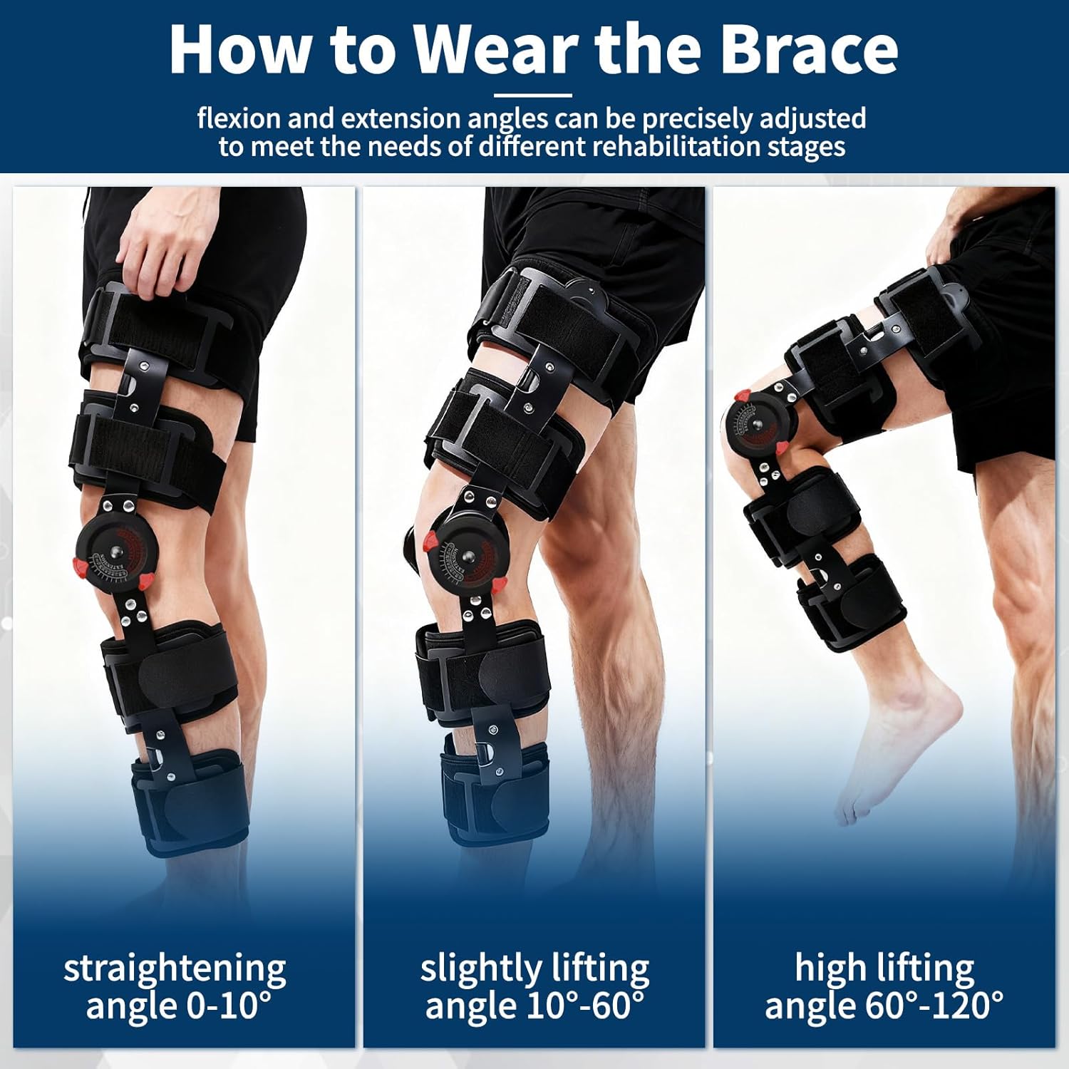 Genouillère articulée ajustable unisexe, stabilisateur latéral du ligament croisé antérieur, support pour déchirure du ménisque - 5