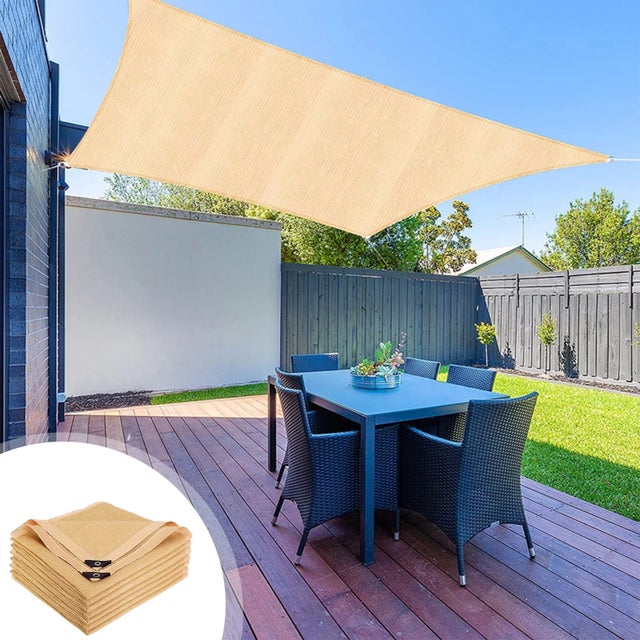 Vela de sombra para exteriores de 200 x 400 cm con ojales, 90 % de sombra, ideal para cenadores, patios, jardines o terrazas.