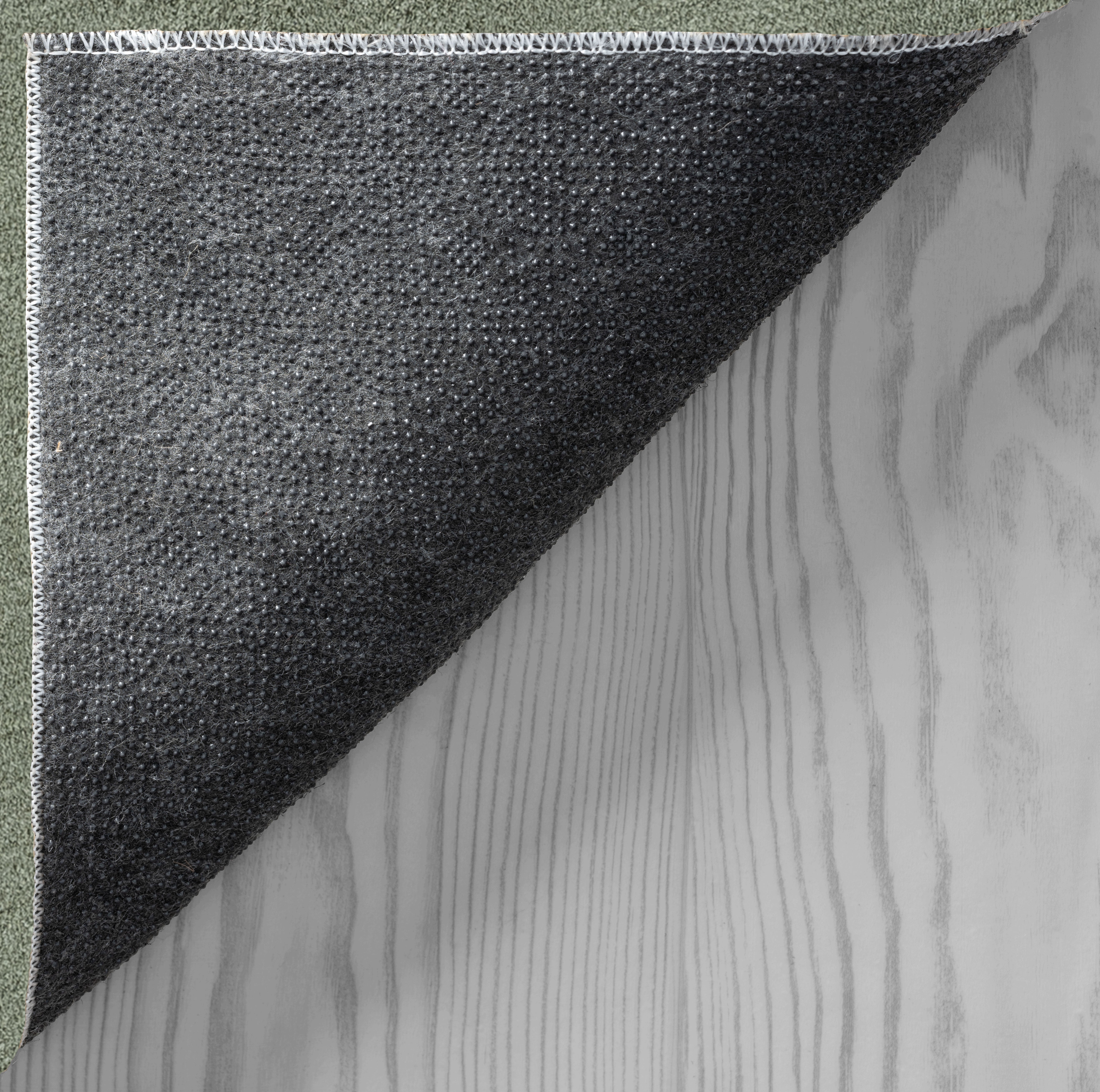 the carpet Relax tapis moelleux à poils courts, dessous antidérapant, lavable à 30 degrés, super soft, aspect fourrure, Vert, 060 x 110 cm - 6