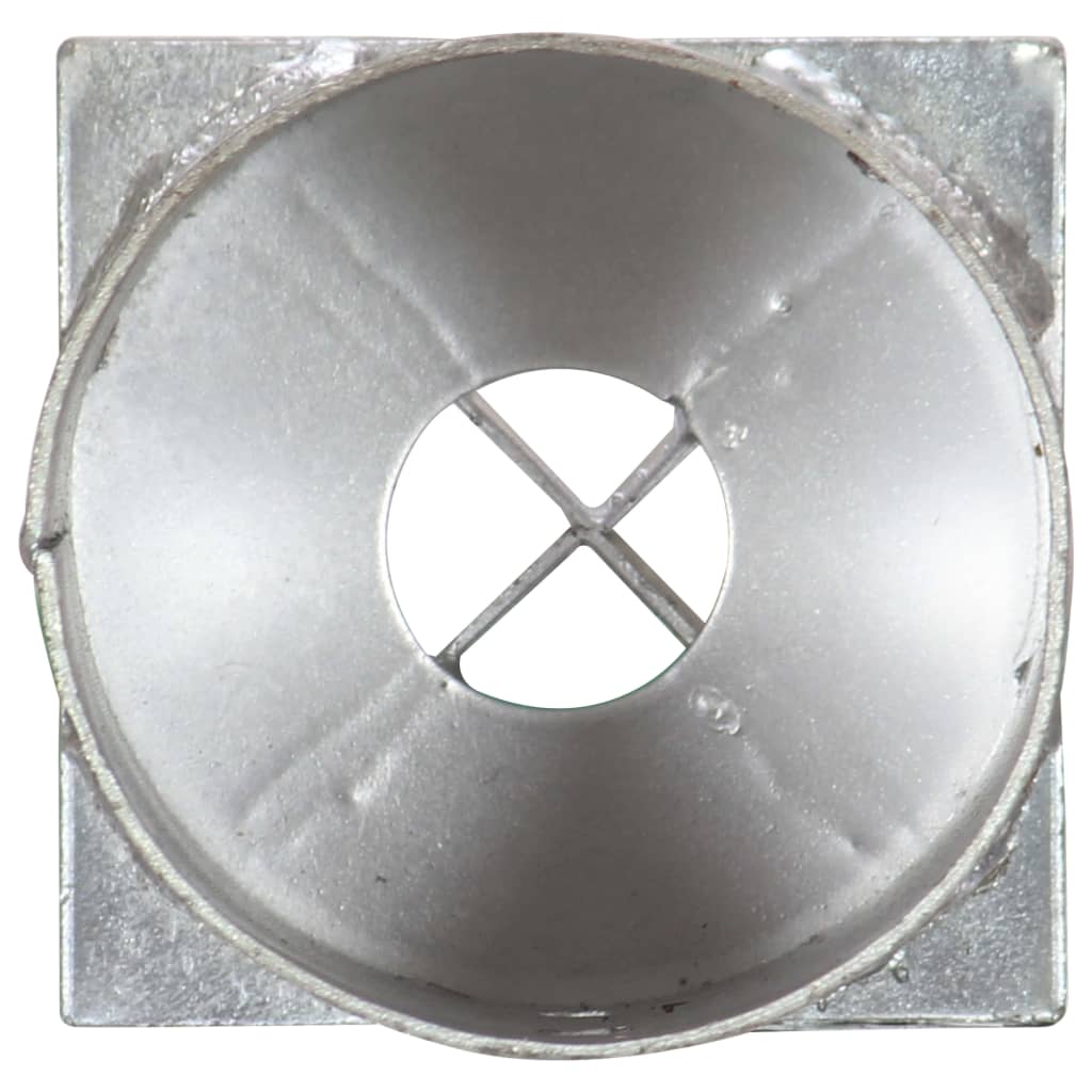 vidaXL Piquets au sol 2 pcs Argenté 10x76 cm Acier galvanisé - 4