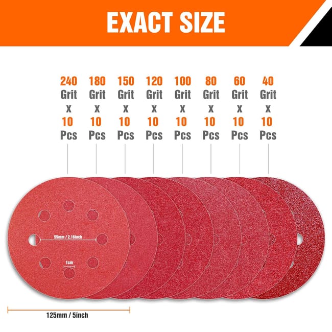 130 dischi abrasivi da 5 cm per trapano levigatrice orbitale 130 dischi abrasivi da 5 cm per trapano levigatrice orbitale