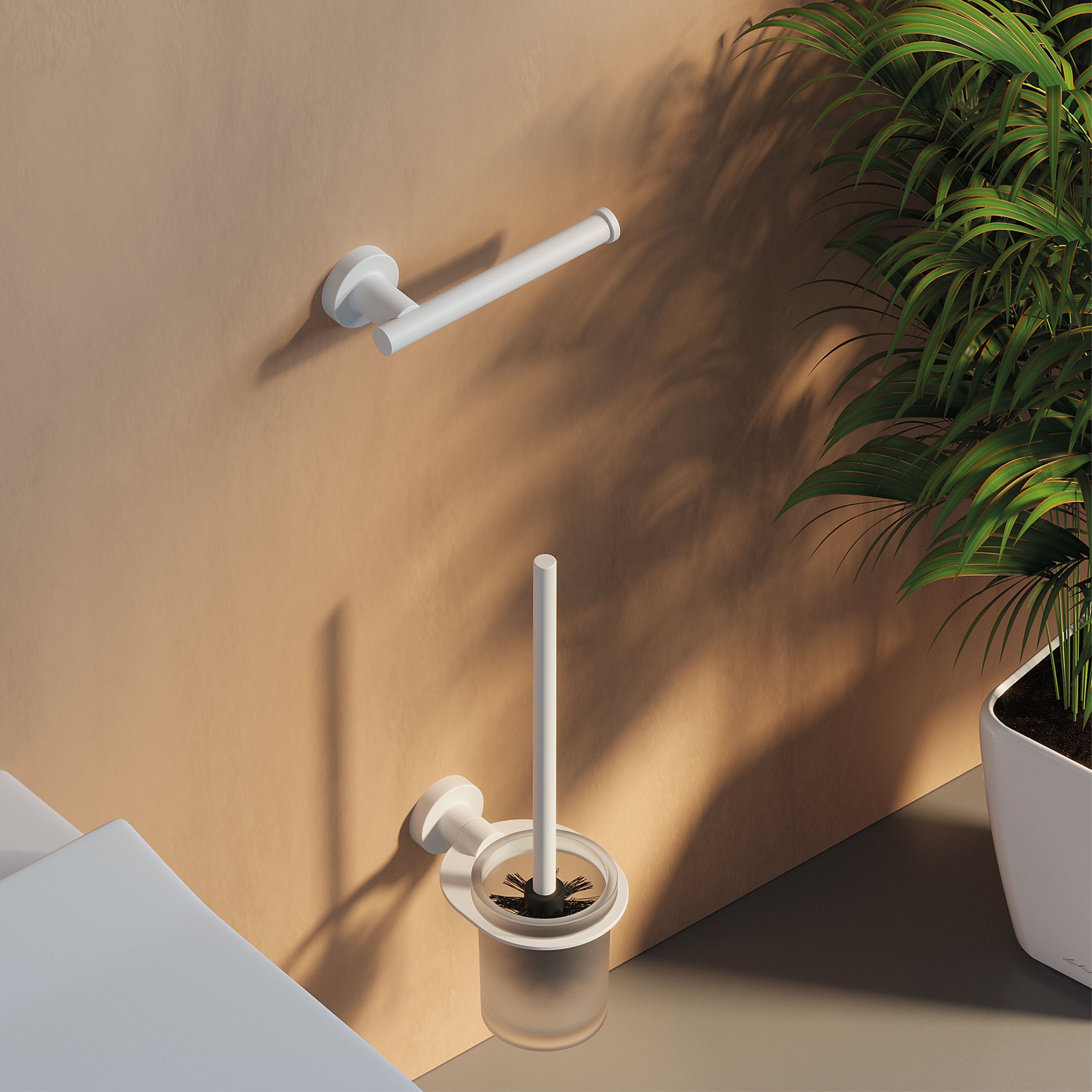 Uchwyt na papier toaletowy Architecture biały samoprzylepny lub do przykręcenia - 3