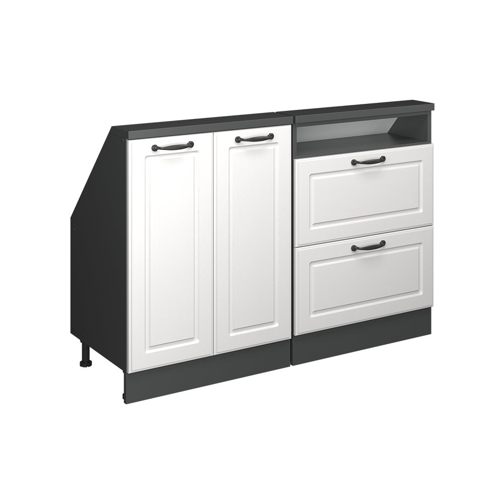 Vicco Szafka kuchenna na dach skośny R-Line, Biały domek wiejski, 120 cm Zestaw 2 sztuk