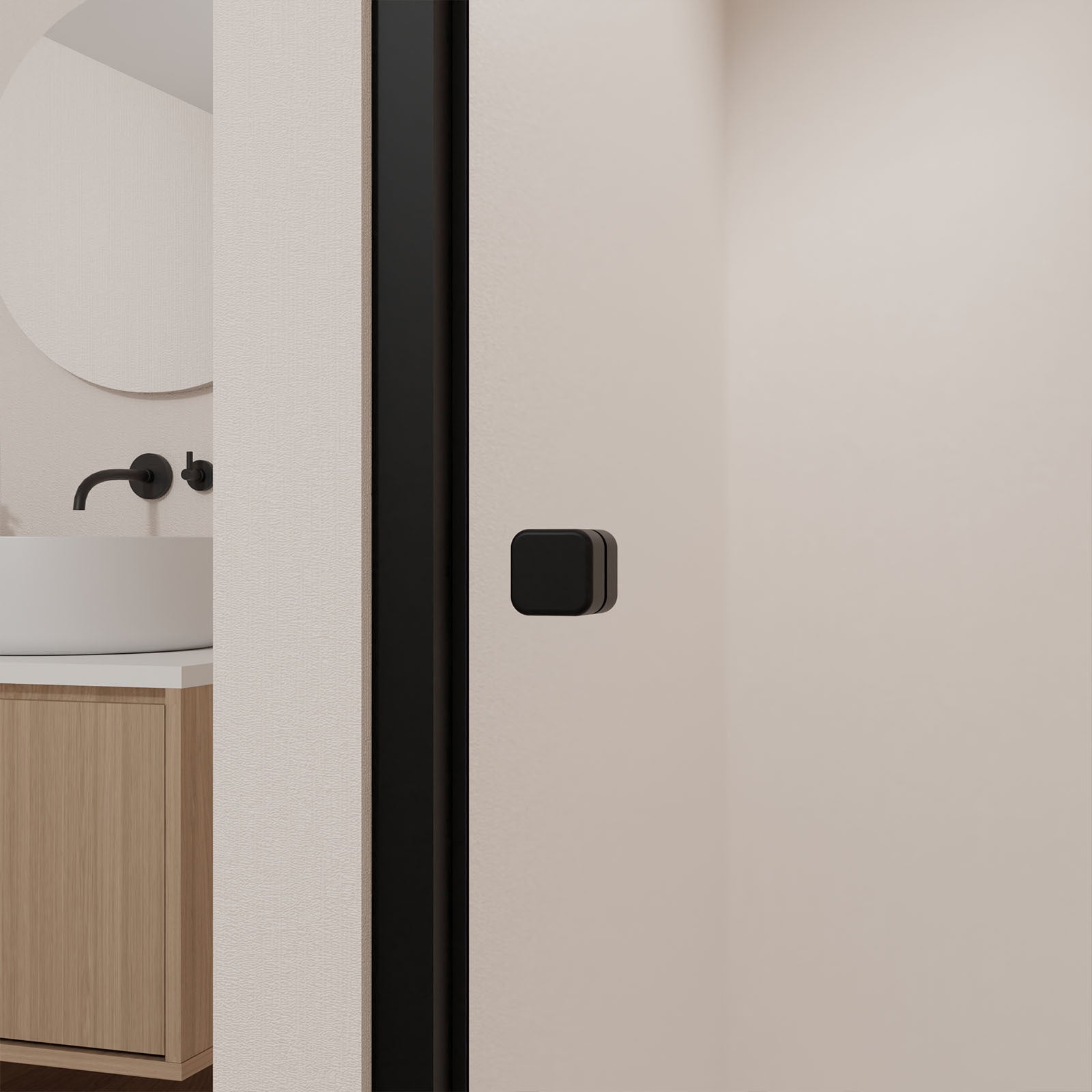 Porta doccia Pivotante Nera 80-90x185 cm - Estensibile da 78 a 90 cm - BLACK SLIDE 80 90 - 7