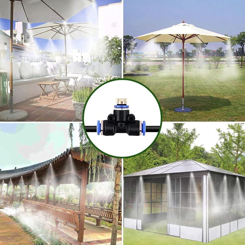 Brumisateur de Terrasse, 20M 20Buse Système de Brumisation Brumisateur Jardin Refroidissement avec Tuyau Durable et Buses Amovibles - 4