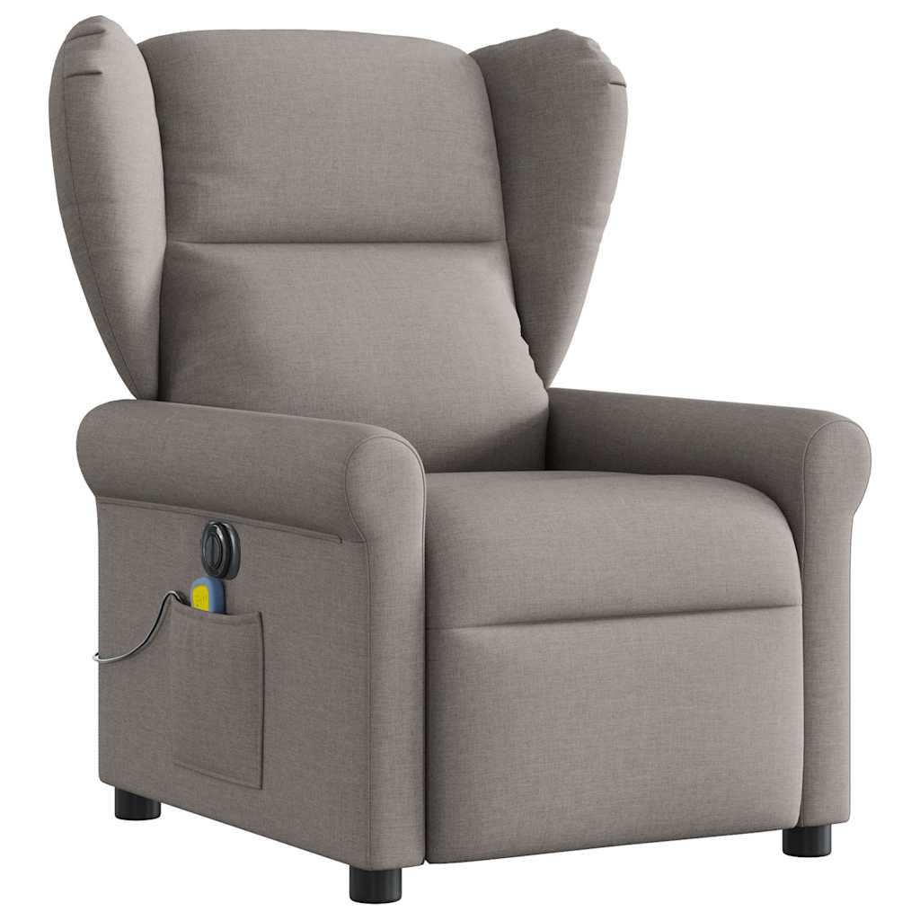 Fauteuil de massage | Fauteuil de relaxation | Chaise de relaxation inclinable électrique Taupe Tissu CFW834685 - 3