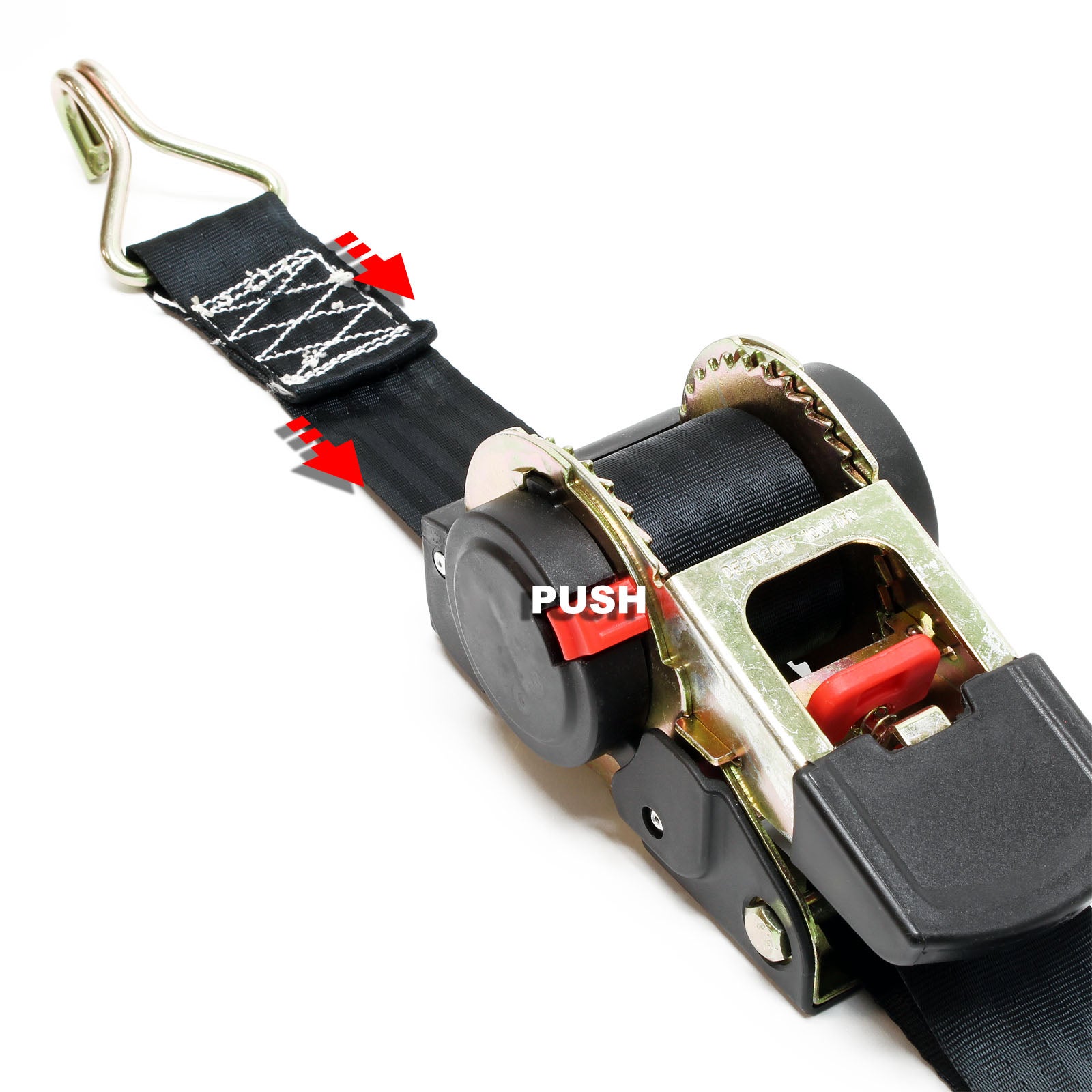 Correa de sujeción automática Cincha amarre 3 m x 50mm 750 daN Autoenrollable Asegurar cargas - 6