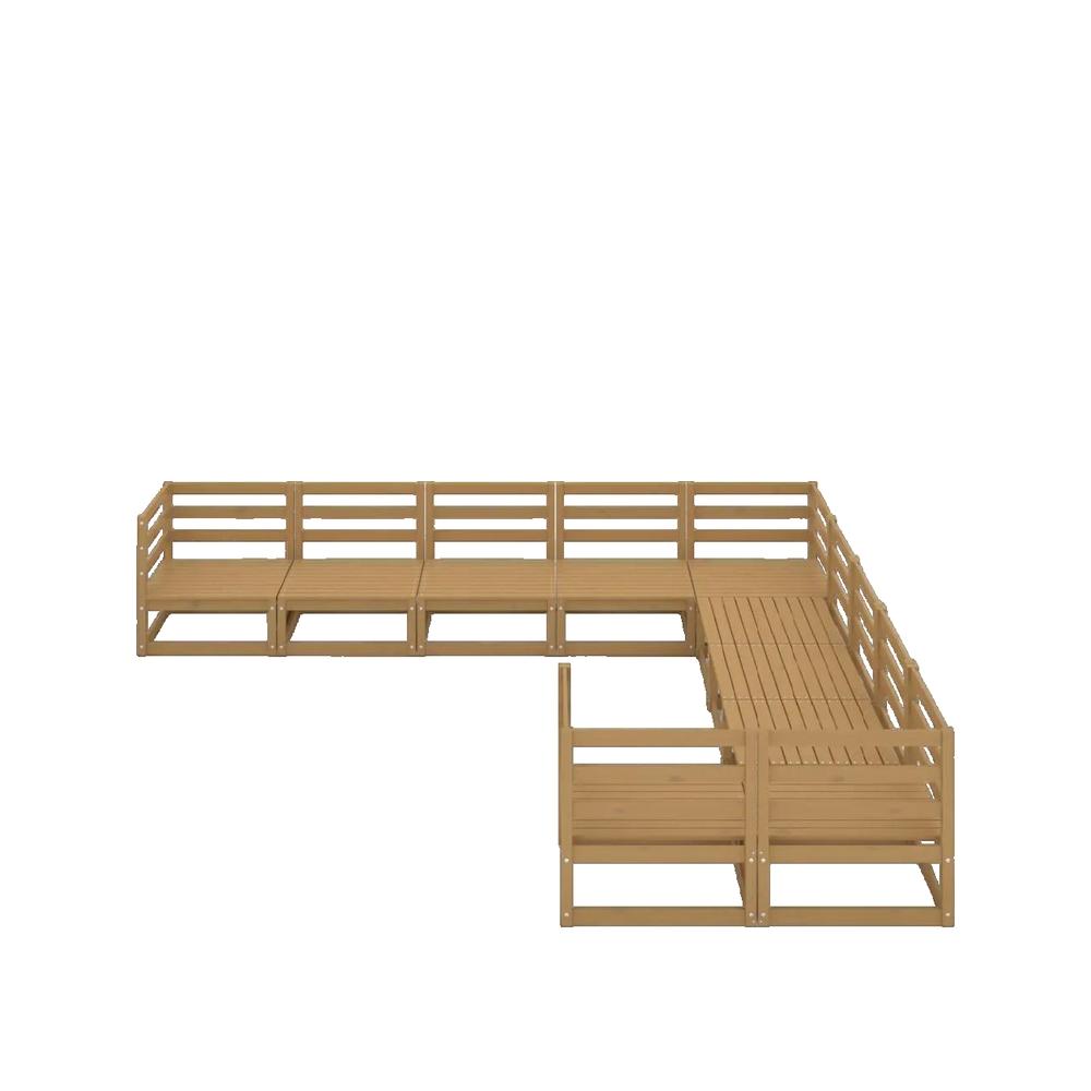 Salon bas de jardin en Bois Marron 8 personnes - 3