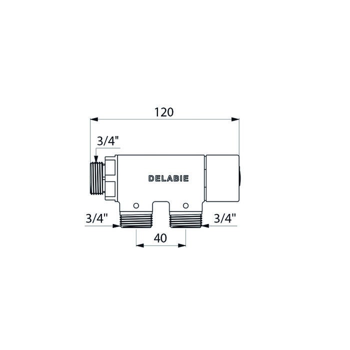 Delabie - Mitigeur thermostatique PREMIX COMPACT - 733015 - 3