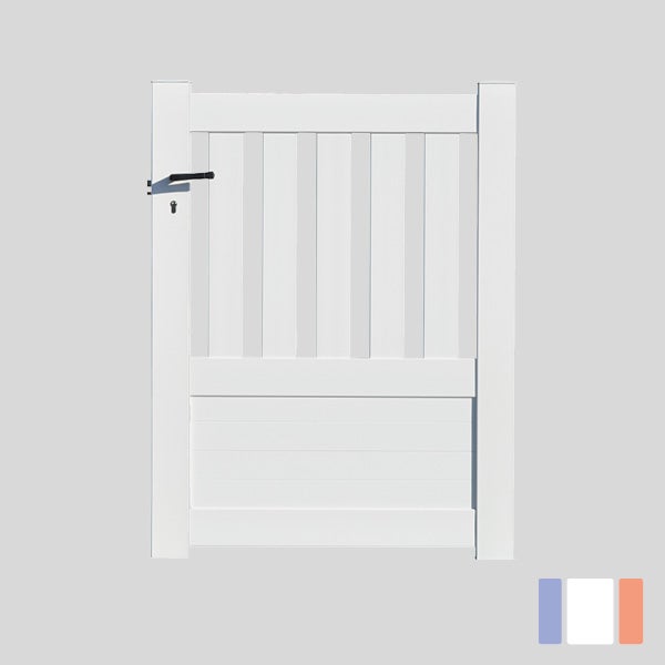 Portillon aluminium modèle semi-ajouré en kit dimensions L.1000 (entre piliers) x H.1300 mm Couleurs Gris (RAL 7016) - 5