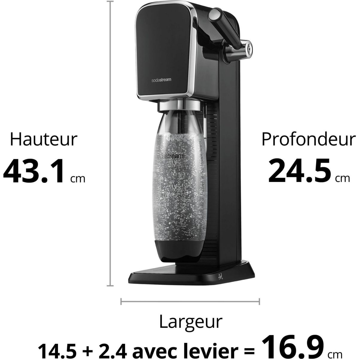 SodaSteam Soda Maker - + Macchina per acqua frizzante Lavastoviglie Black Art Bundle - 8