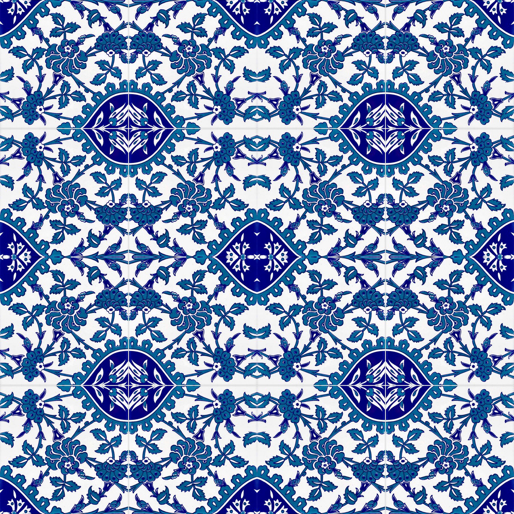 Cerames- Erol, piastrelle in ceramica Iznik 20 x 20 cm, confezione da 12 pezzi (0,48 m2) | Piastrelle in ceramica con motivi orientali - 4