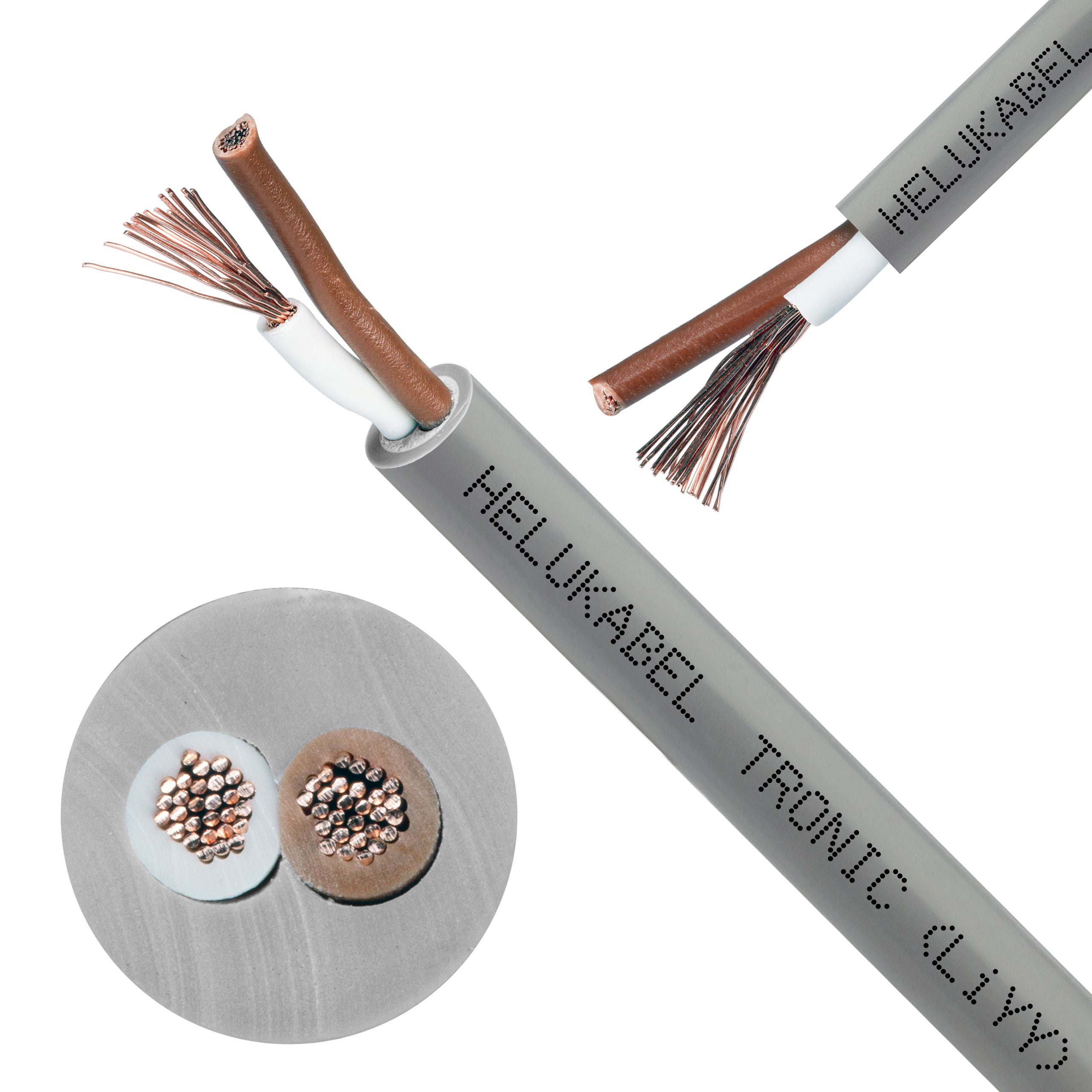 Kabel sterowniczy TRONIC LIYY 2x0,75mm2 szary 500V olejoodporny linka Helukabel 100m