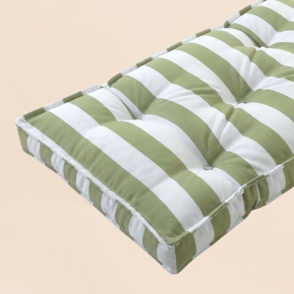Matelas de sol outdoor déperlant rayé vert, blanc 115x75cm - Ornami - 3