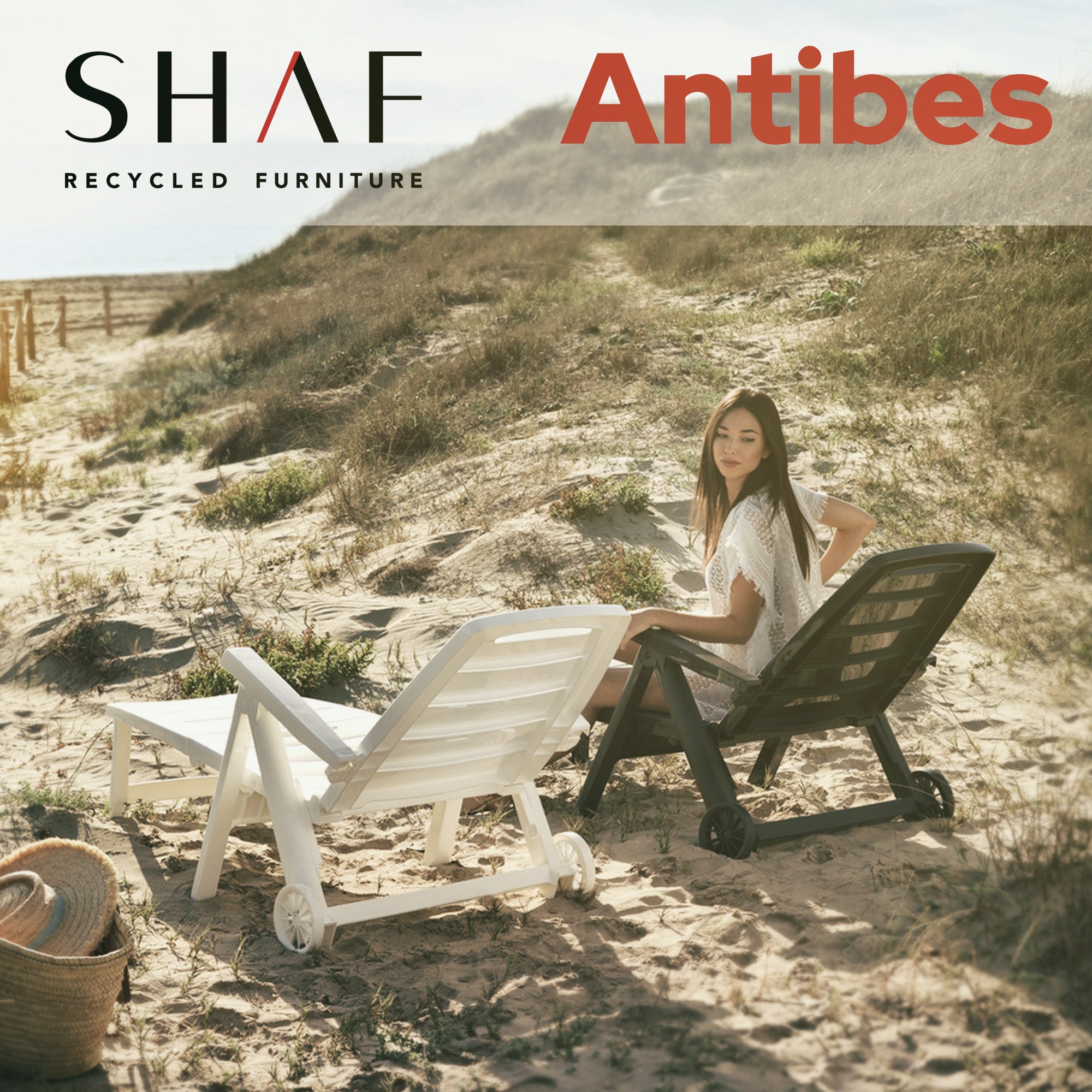 Chaise longue de jardin ANTIBES blanche - 2