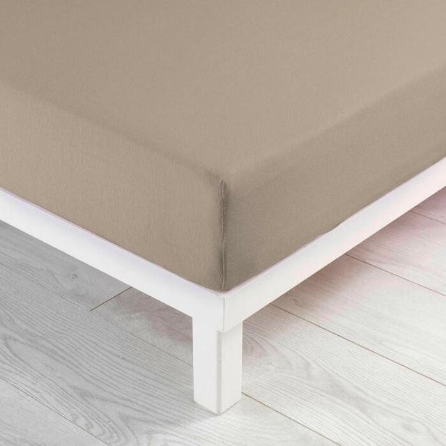 Drap housse 1 personne 90 x 190 cm jersey uni jersy Sable