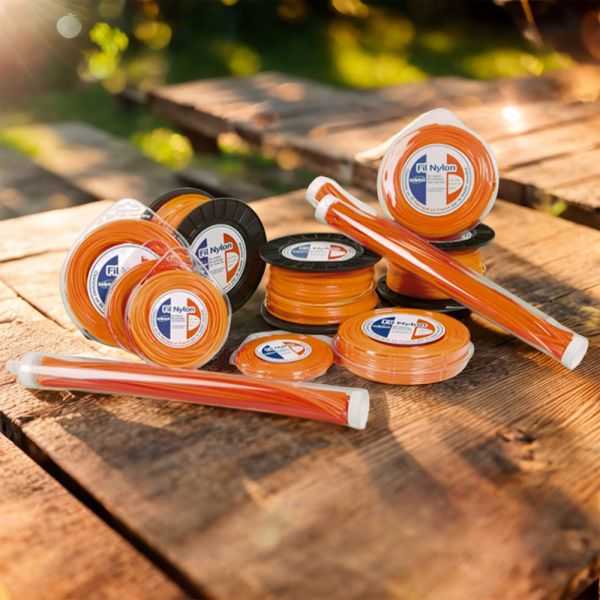 Fil nylon 4 mm x 25 m carré orange blister par 3 - 5