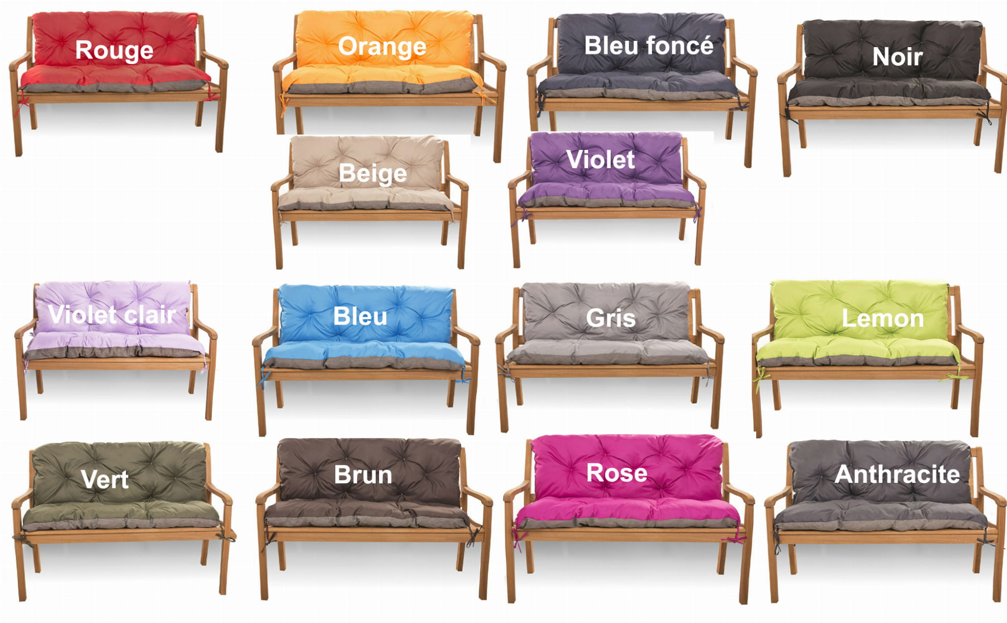 Coussin pour banc De Jardin 100 x 50 x 40cm Coussin pour balancelle, Beige - 3