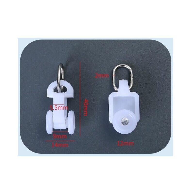 Rouleaux Planeur de Rideau 40 Pièces Crochet Pergola Rail Rouleaux de Rail de Rideau Roue de Poulie en Métal Crochet Rideaux Coulissants Rouleaux de T - 5