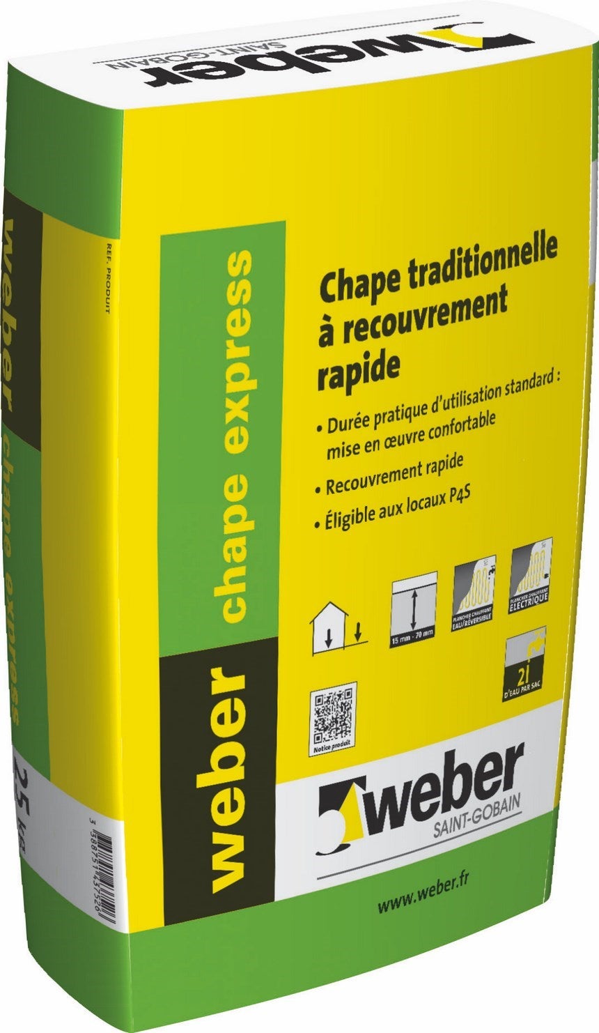 Chape traditionnelle a recouvrement rapide WEBER CHAPE EXPRESS Sac de 25 Kg Leroy Merlin