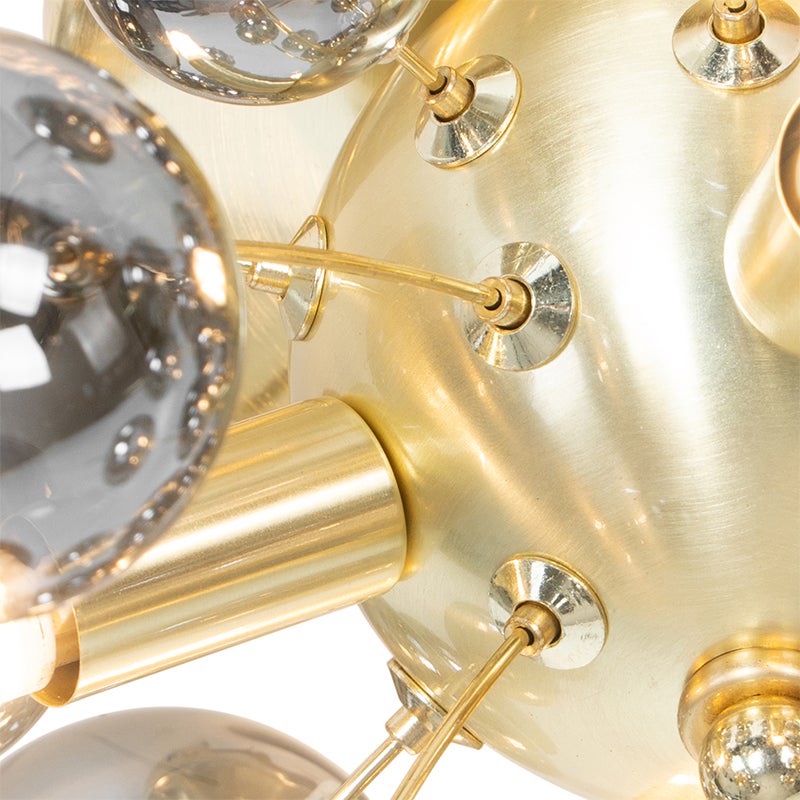 Plafonnier design en laiton avec verre fumé 4 lumières - Explode - 5