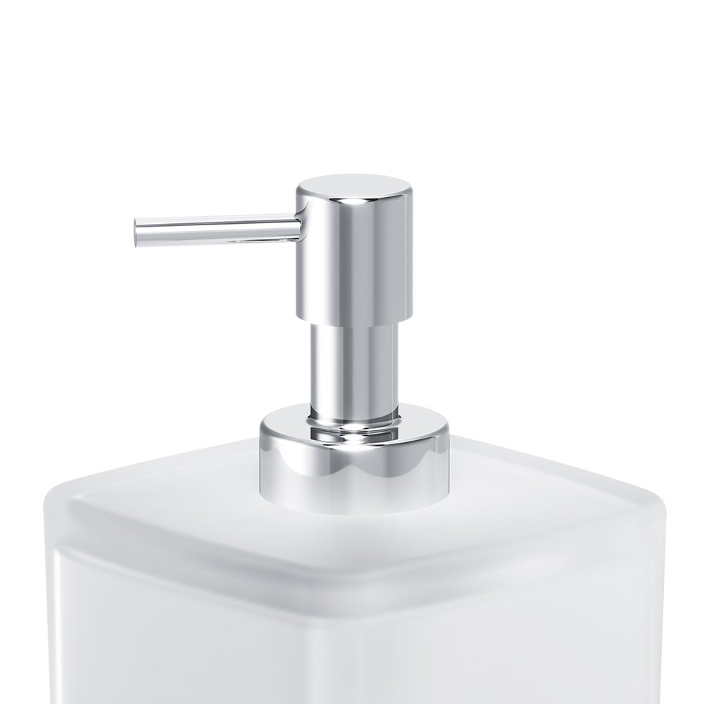 AM.PM Distributeur de savon en verre satiné et inox robuste, Chromé - 7