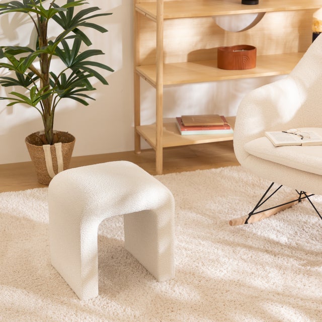 Pouf Sevi bouclette blanc