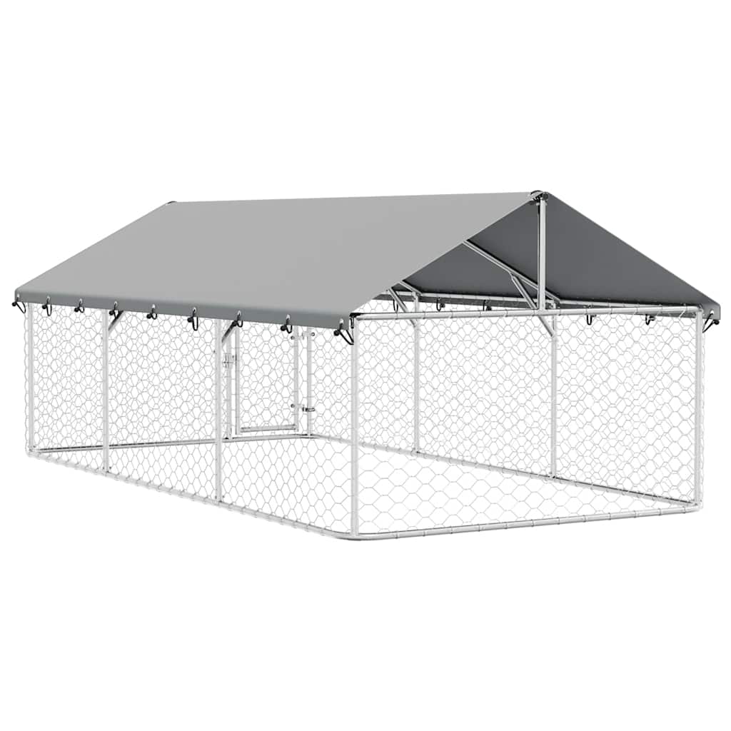 Gabbia per Cani da Esterno con Tetto 400x200x150 cm vidaXL - 9