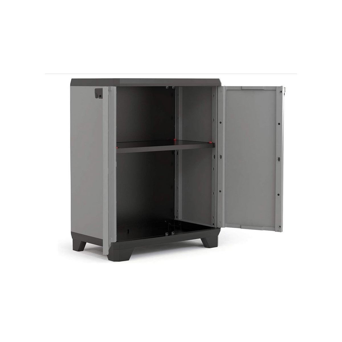 Armoire basse de Rangement Multifonctions Résine Étagères et Pieds 39 x 68 x 90 cm KETER - 2