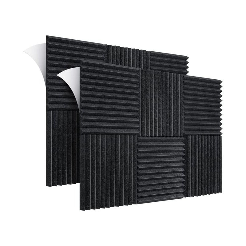 30 x 30 x 2,5 cm Panele akustyczne z pianki, opakowanie 12 sztuk Samoprzylepne, ognioodporne panele akustyczne, pianka redukująca hałas, do podcastów