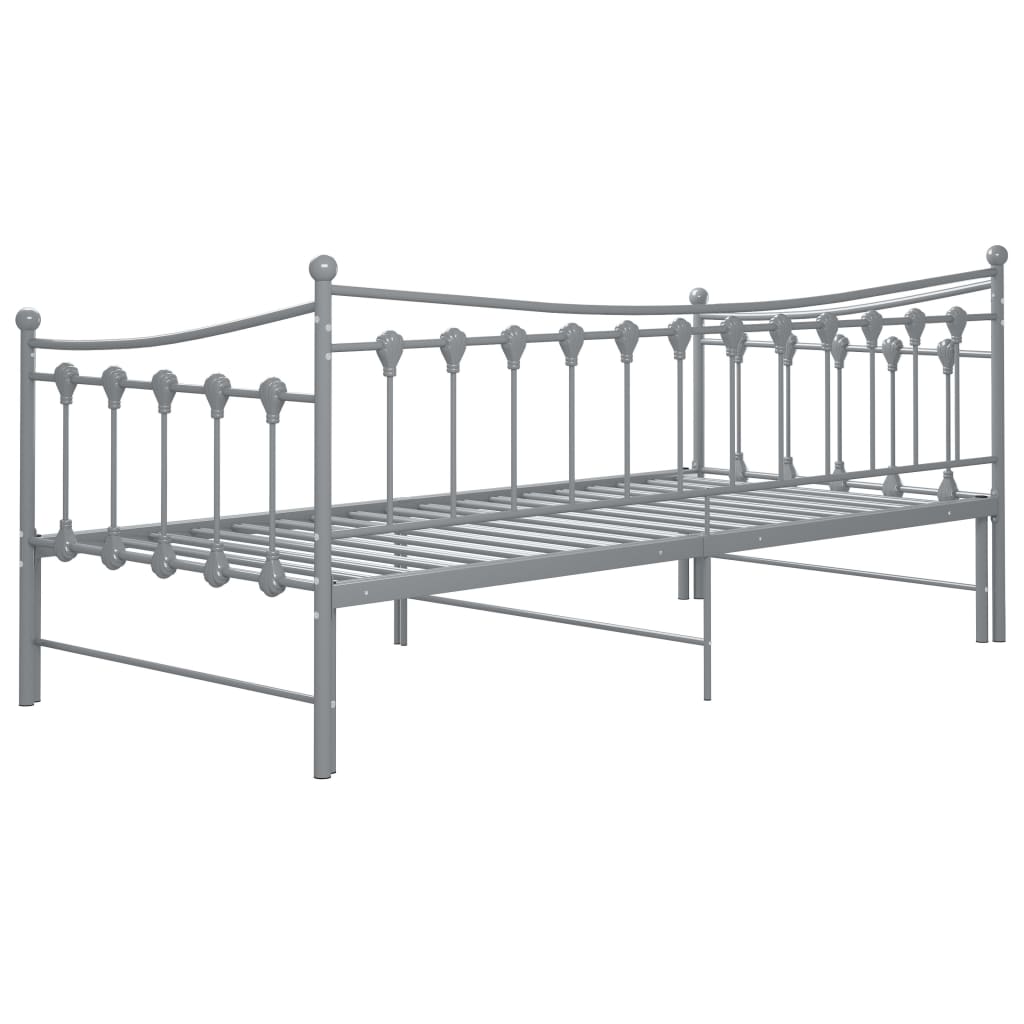 Maison Exclusive - Cadre de canapé-lit extensible sans matelas gris métal 90x200cm - 7