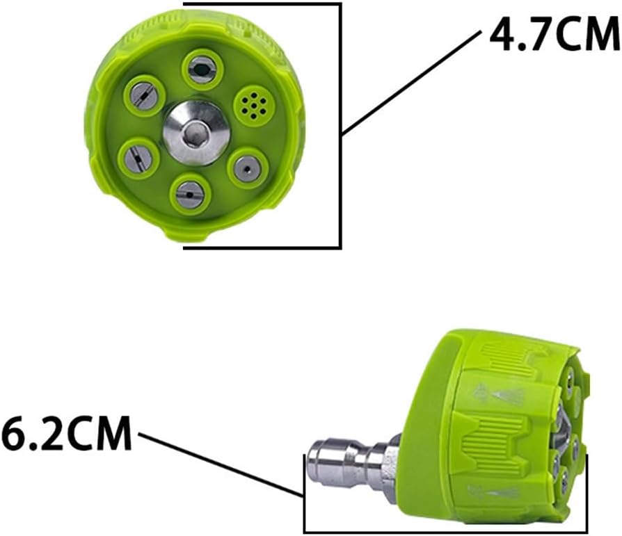 Buse De Nettoyeur Haute Pression 6 En 1 Avec Raccord Rapide - Embouts Rotatifs Vert Et Noir Pour Jardin, Voiture Et Terrasse
